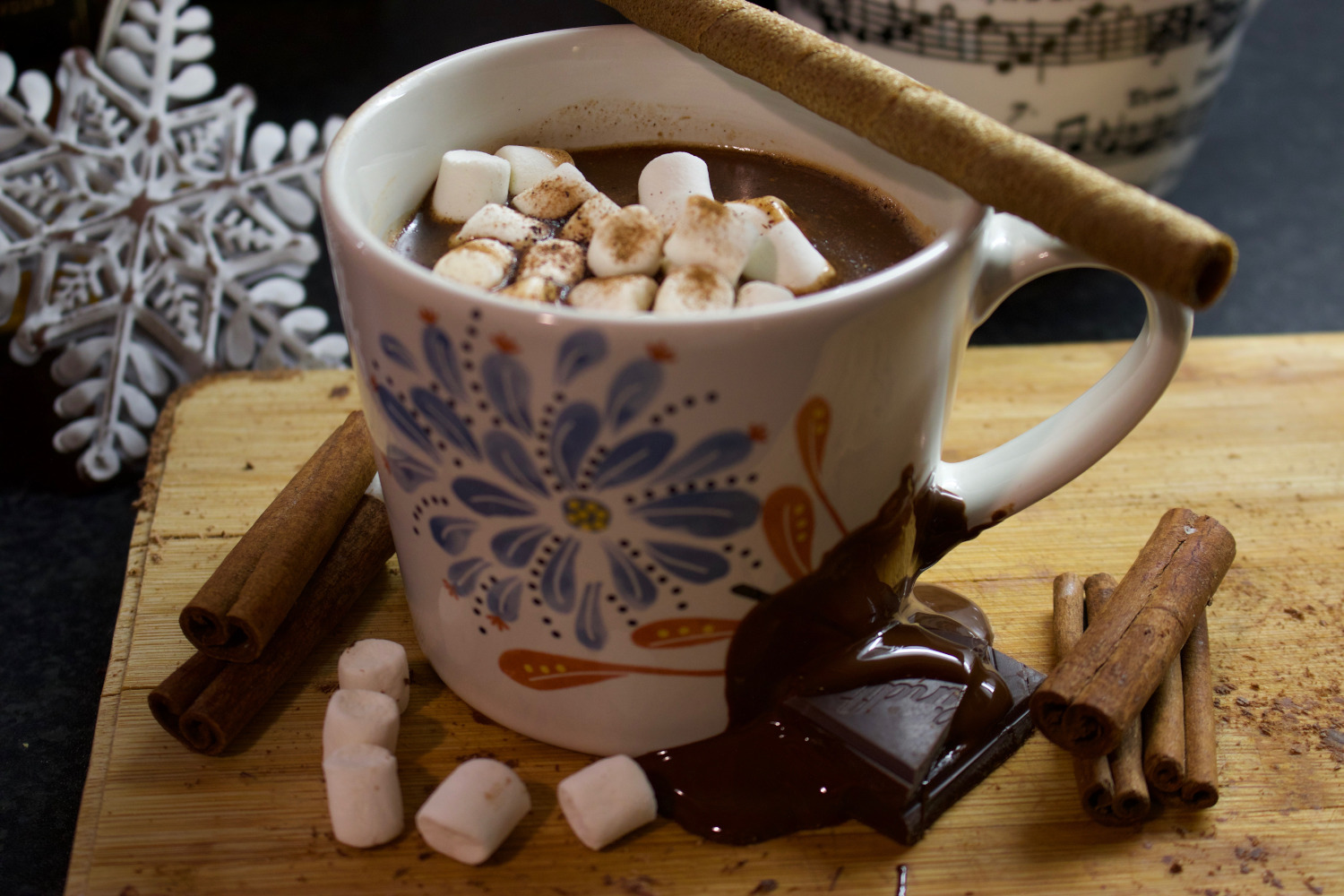 Cinnamon Ginger and Rum Hot Chocolate
